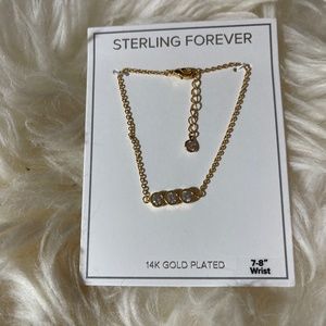 Sterling forever gold plated CZ bracelet